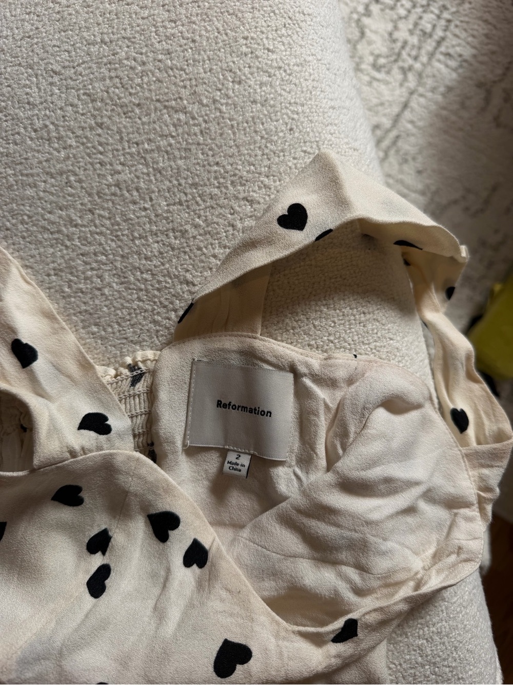 Reformation White Sweetheart Tank with Black Heart Print - Picture 4 of 5